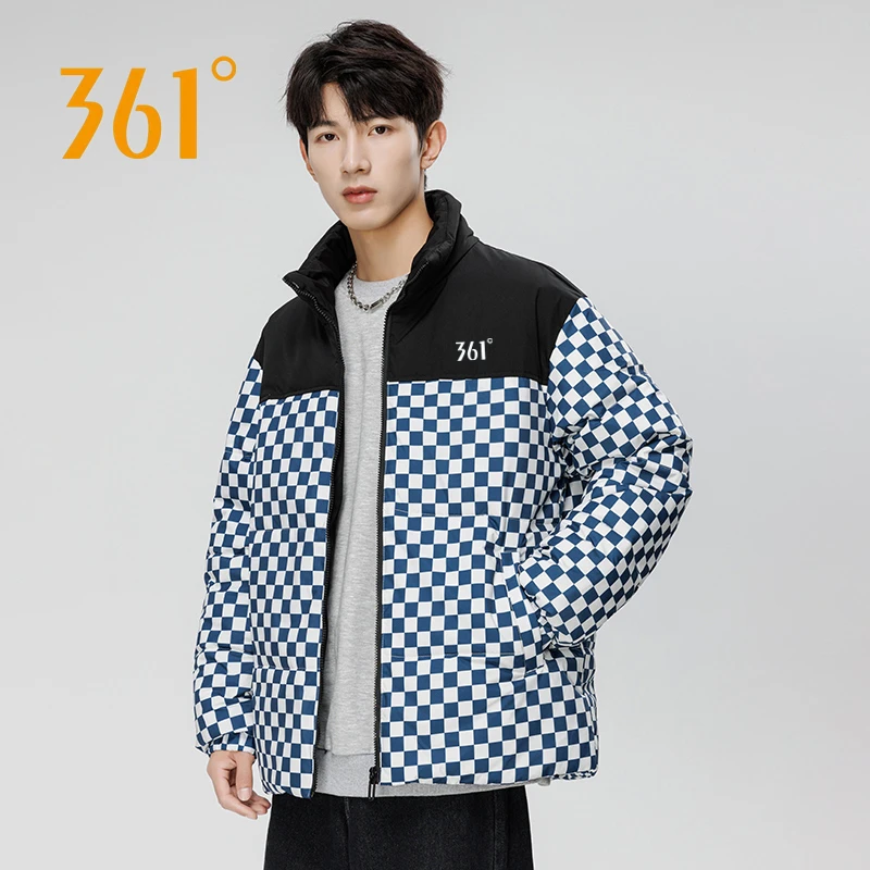 361°国潮保暖羽绒服男冬季新款时尚舒适拼接外套户外街头休闲款潮