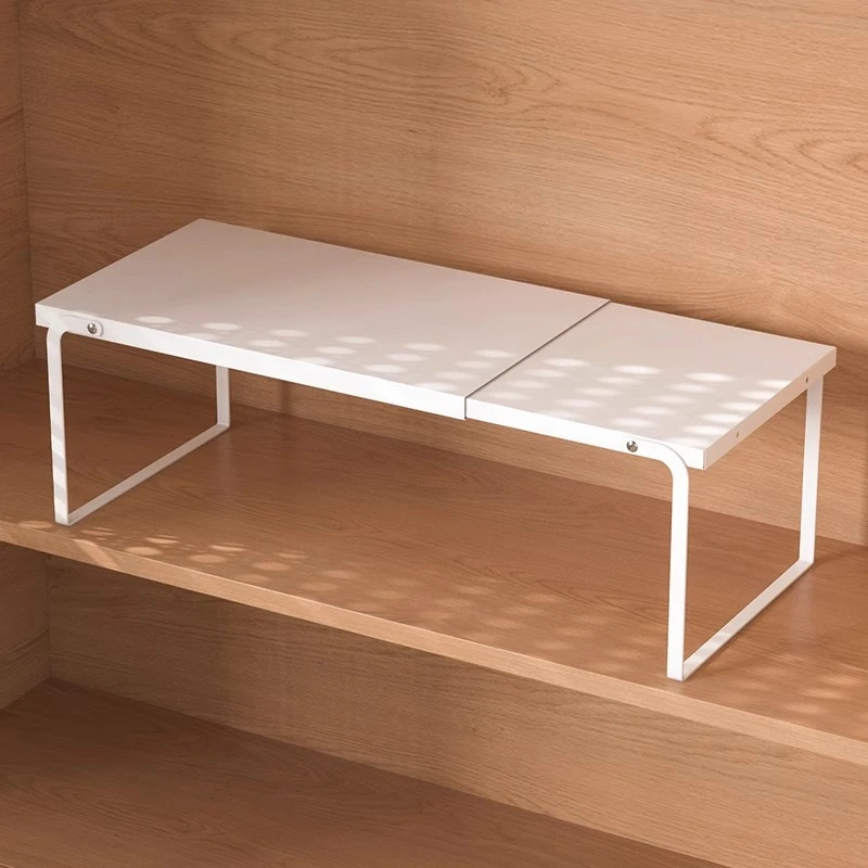 厨房柜子收纳分层架铁衣柜衣服整理隔板卫生间镜柜内可伸缩置物架