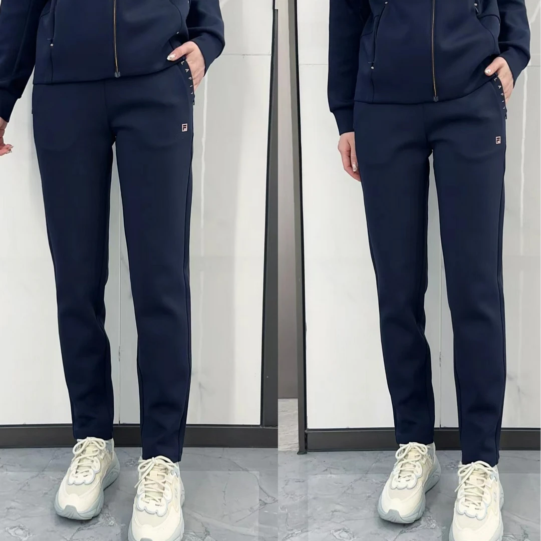 FILA斐乐女装【玫瑰金标】休闲舒适经典运动裤女弹力A11W411609F QD