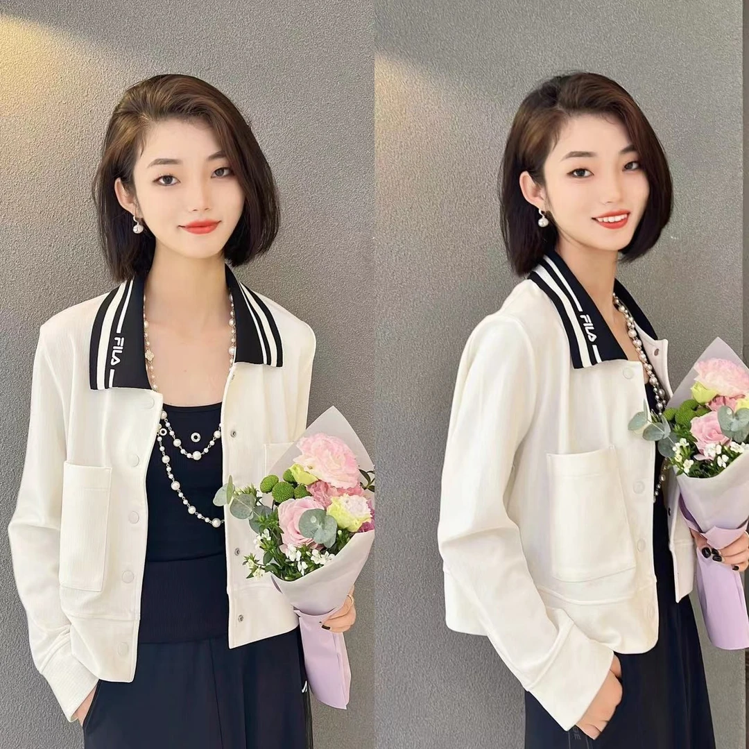 FILA/斐乐女装早秋新款百搭时尚简约小香风外套上衣F11W338501F