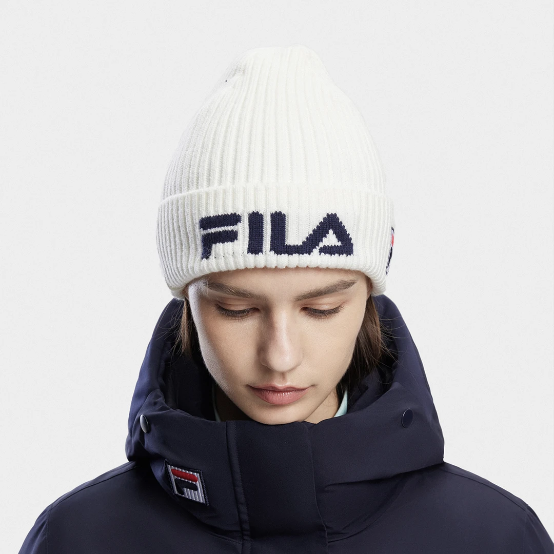 FILA/斐乐针织帽男女同款滑雪新款加绒舒适经典百搭A13U346231F