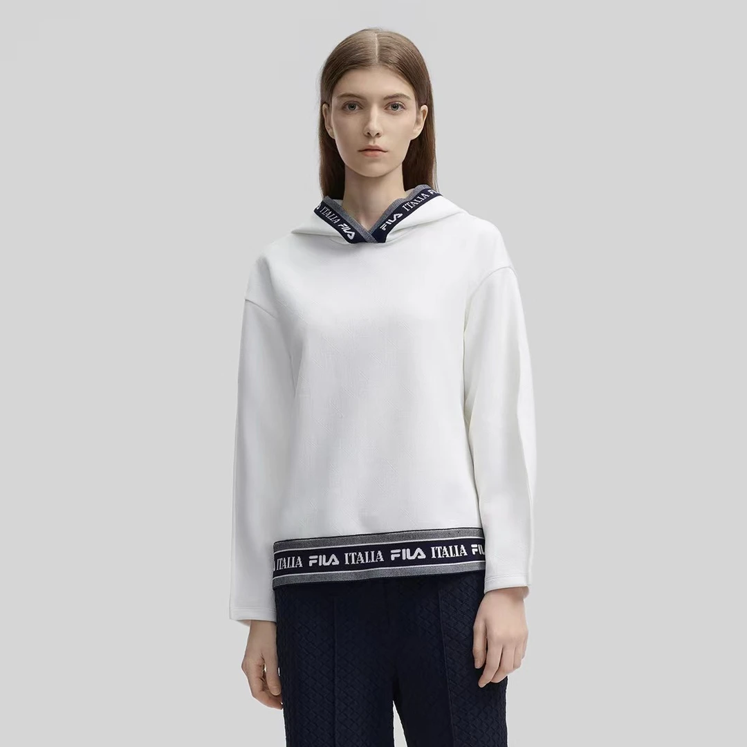 FILA/斐乐女装【绿宝石EMERALD】冬季高定暗纹卫衣休闲 F11W444202F