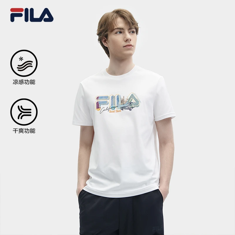 Fila/斐乐【经典】情侣款冰丝凉感干爽舒适透气T恤F11M428125F