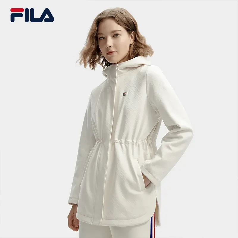 FILA/斐乐女装时尚休闲经典百搭舒适针织风衣外套F11W411506F  QD