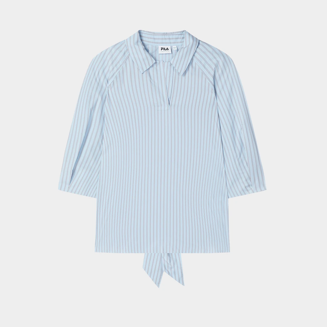 FILA/斐乐女装【 EMERALD】夏季条纹时尚休闲中长袖衬衫F11W434406F