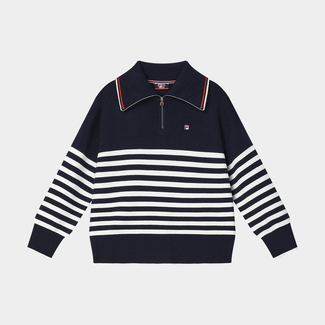 Fila/斐乐POLO绵羊毛针织简约显瘦百搭时尚女子编织衣F11W411406F