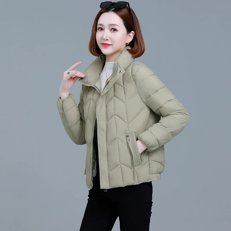 棉服短款女立领韩版休闲显瘦2024冬季新款时尚小个子保暖棉衣外套