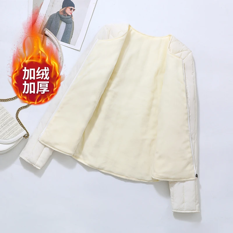 加绒加厚内胆女冬季短款时尚防风小棉袄打底内穿贴身保暖棉服外套