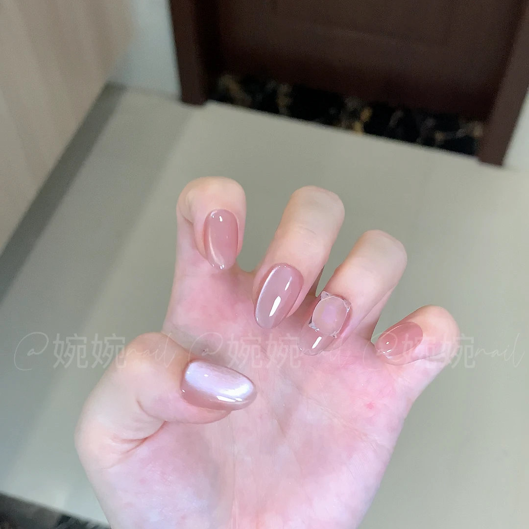 【QQ糖】纯手工猫眼纯欲贴钻百搭穿戴甲贴片