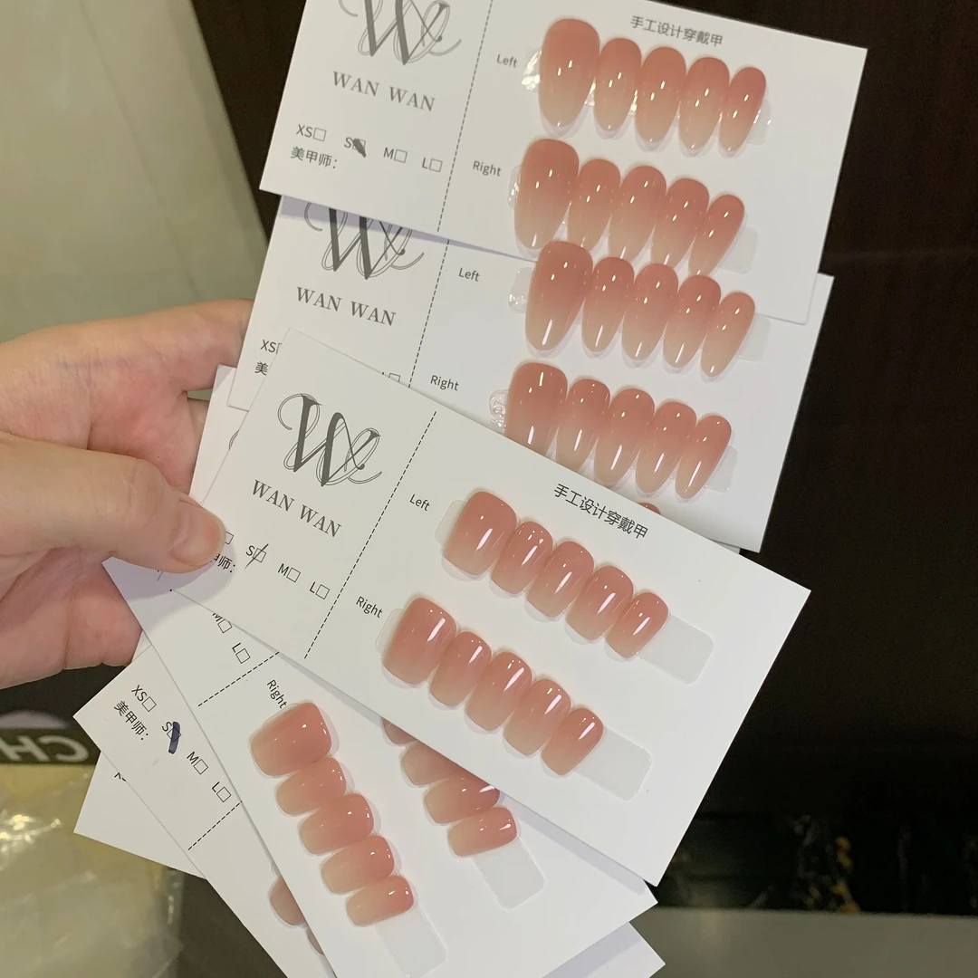 【白开水双色渐变】纯手工纯欲渐变简约冰透夏日穿戴式贴片穿戴甲