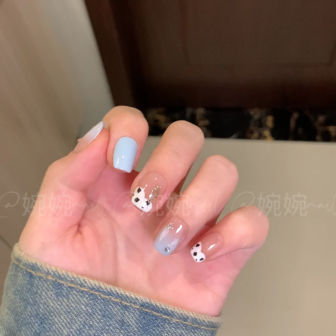 【小奶牛】纯手工可爱小清新夏季夏日穿戴甲贴片