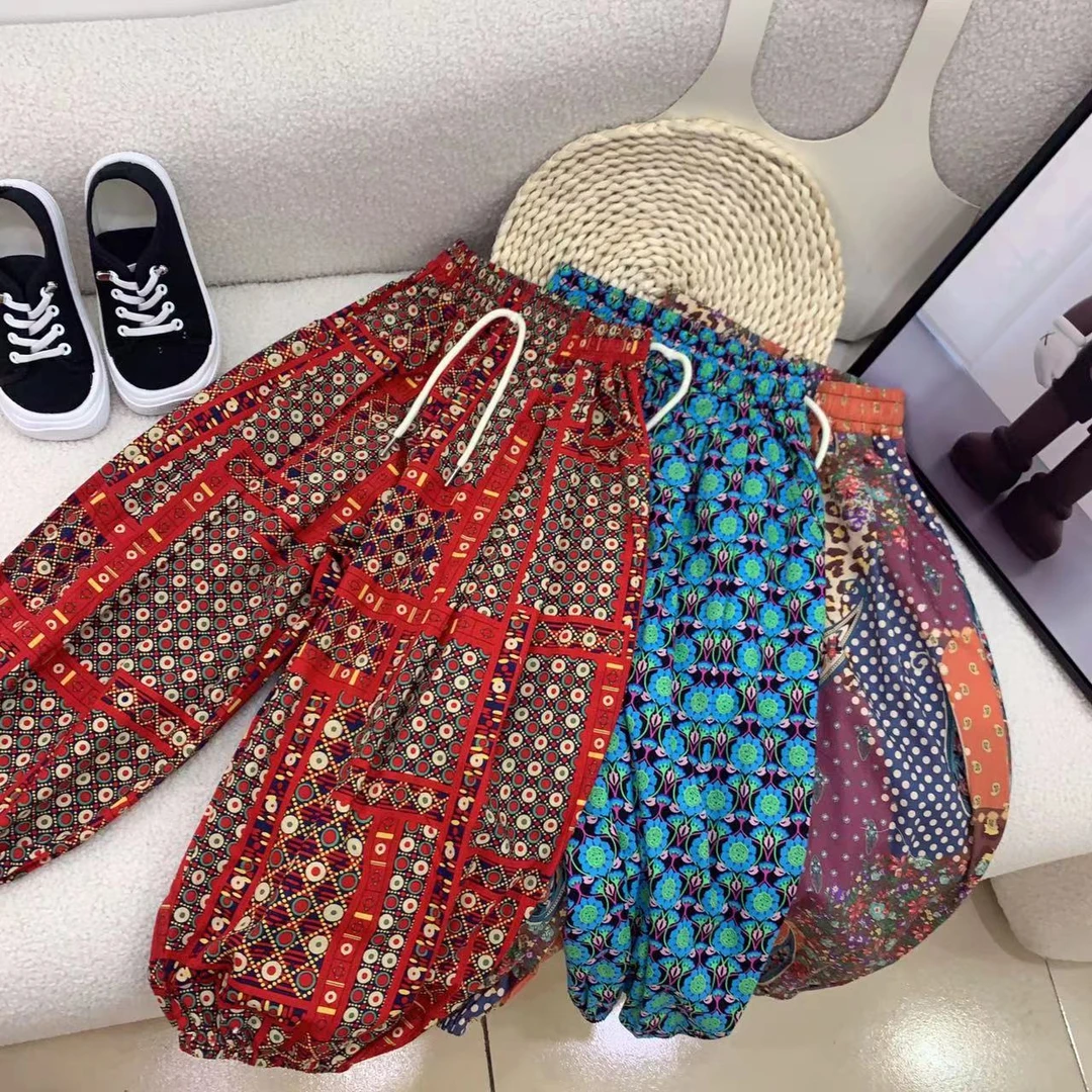 【2023336】夏季薄款新款九分裤韩版儿童休闲裤宽松中大童花裤子