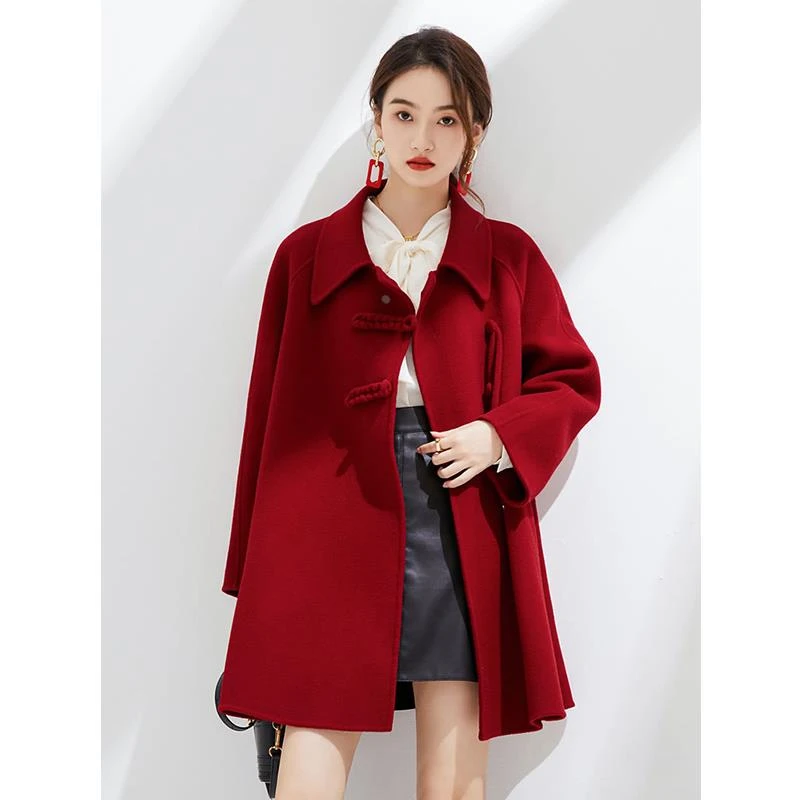 2025年秋冬新款休国风闲双面绒大衣女短款高级感小个子毛呢子外套