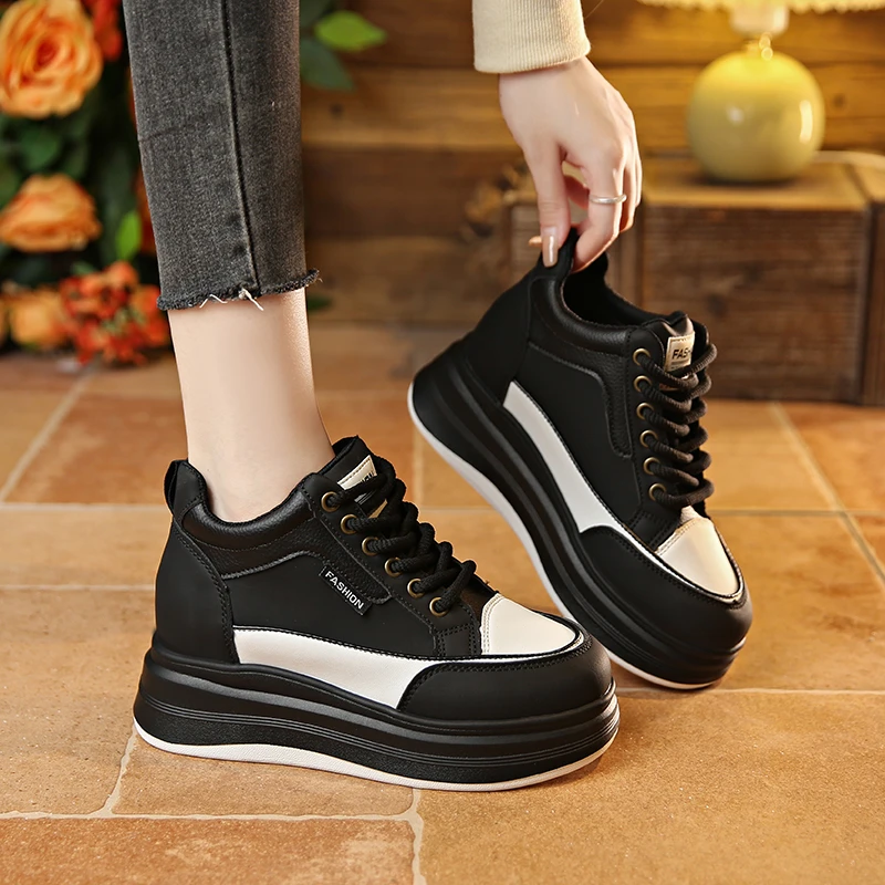 欧货高帮鞋女2024秋冬新款百搭厚底板鞋加绒溶解休闲运动棉鞋爆款