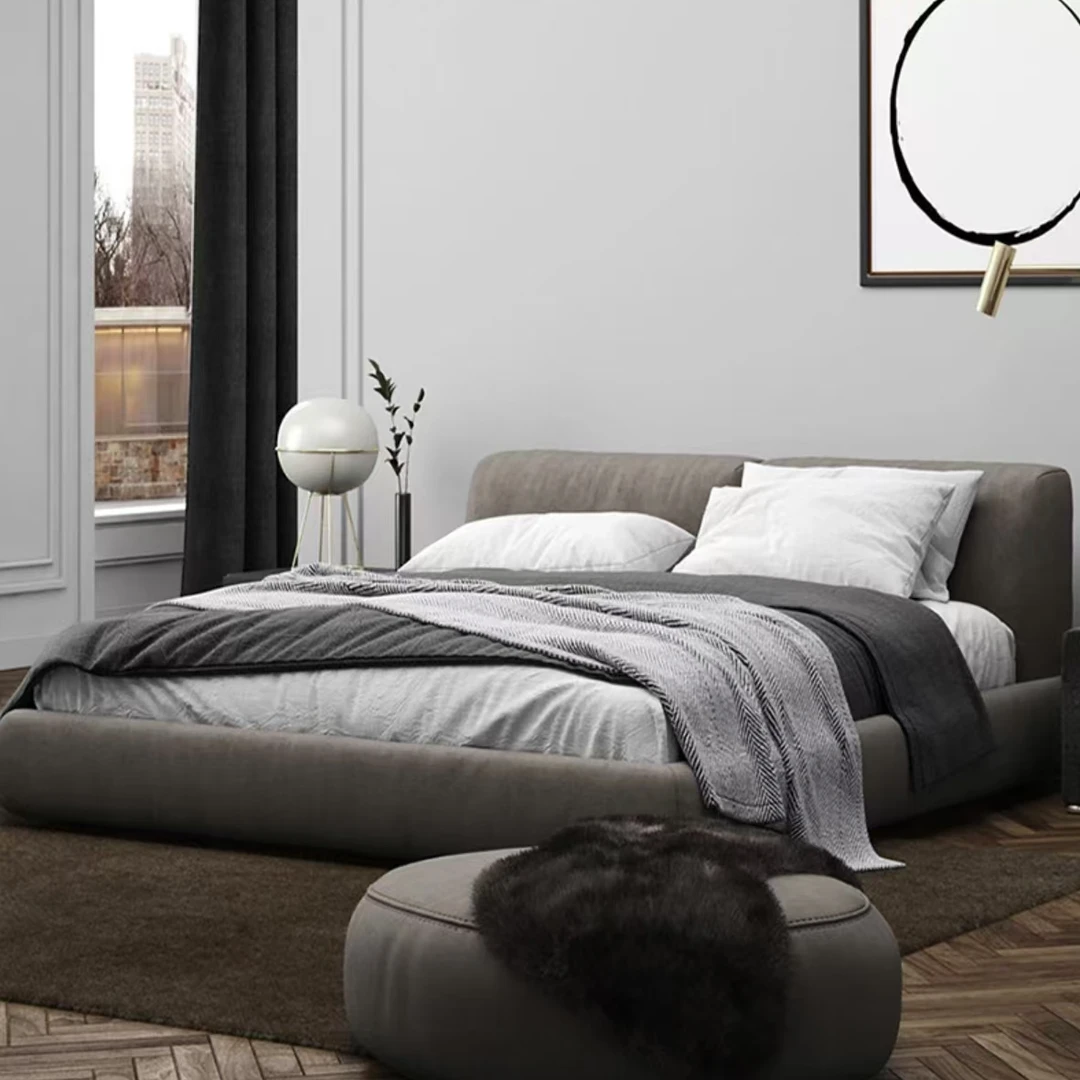 博尔顿床轻奢落地客厅家用创意简约北欧极简羽绒松弛感大床