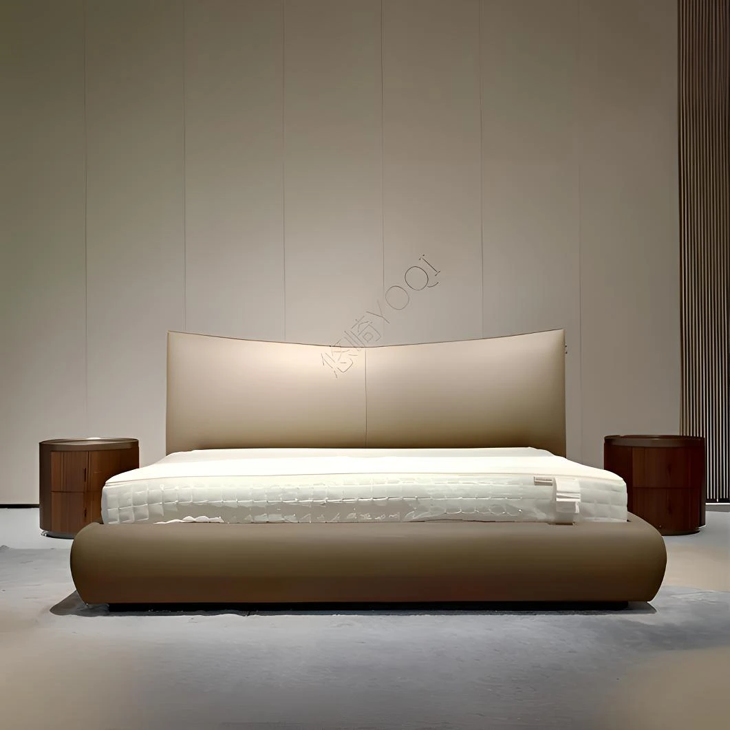 YOQI/悠崎香奈奈床高靠背婚床主卧卧室宽屏大床别墅意式法式轻奢