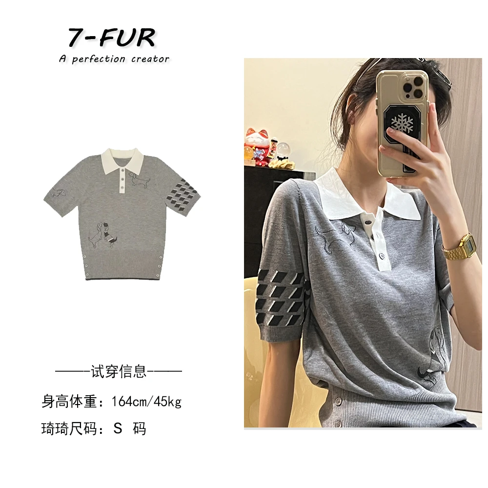 【柔Tenderness】高阶混纺天丝85丝光羊毛15小奶狗提花撞色领polo衫