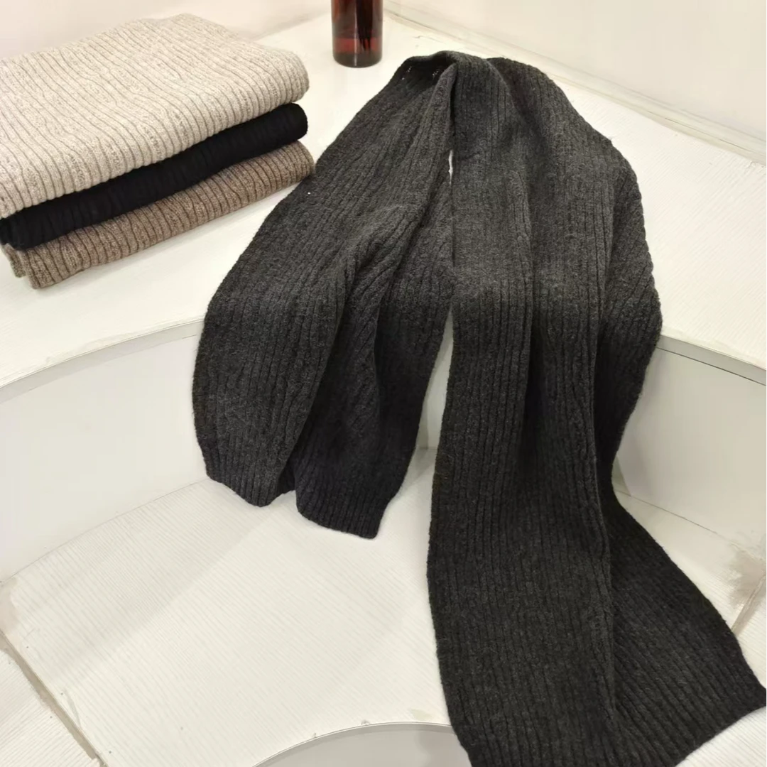围巾；24-140纯色针织围巾