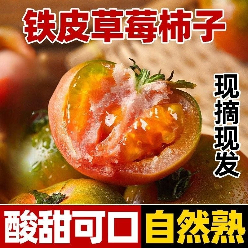【草莓西红柿】自然成熟铁皮西红柿3/5斤 酸甜可口多汁现摘现发