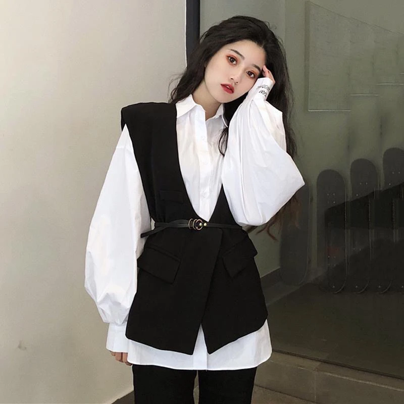 【201-400编码】法式时尚百搭宽松气质小众设计感西装马夹