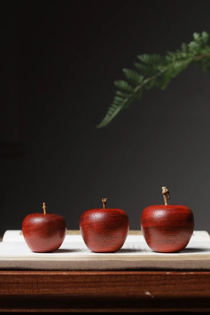 红花梨木苹果摆件木雕红木平安果家居客厅电视柜工艺品乔迁送礼