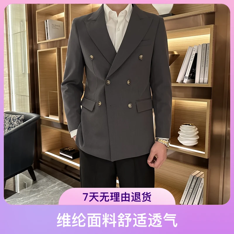 LIDY轻奢男装自制新款意式商务双排扣西服