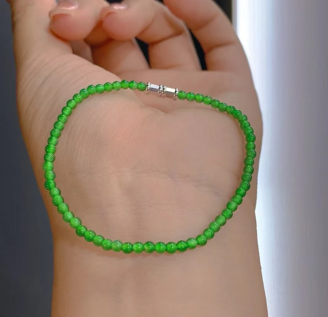 天然翡翠a货 小米绿手链 卡3  （多样性发其一） 002