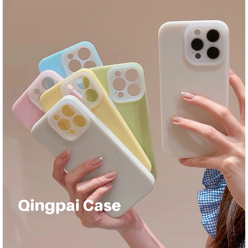 夏天ins纯色果冻液态硅胶套适用苹果15promax手机壳iPhone14pro13