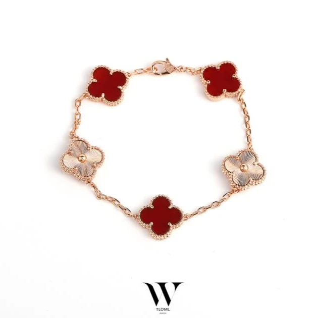 玛瑙小草红色3+2手链HTZ0178