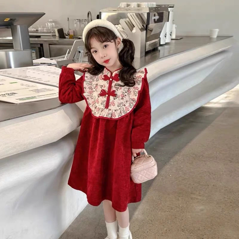 女童连衣裙秋冬2024新款