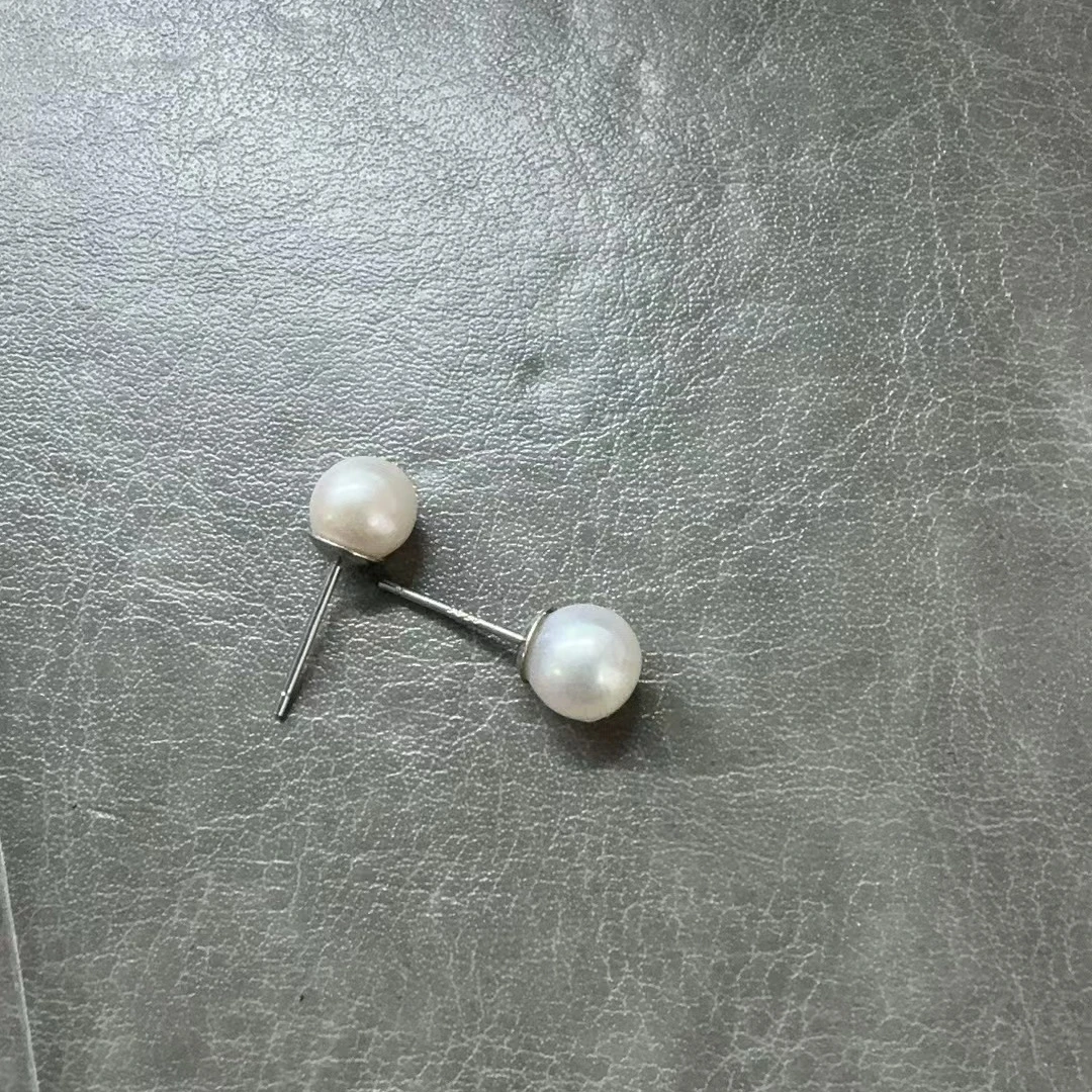 海水珍珠耳钉天然