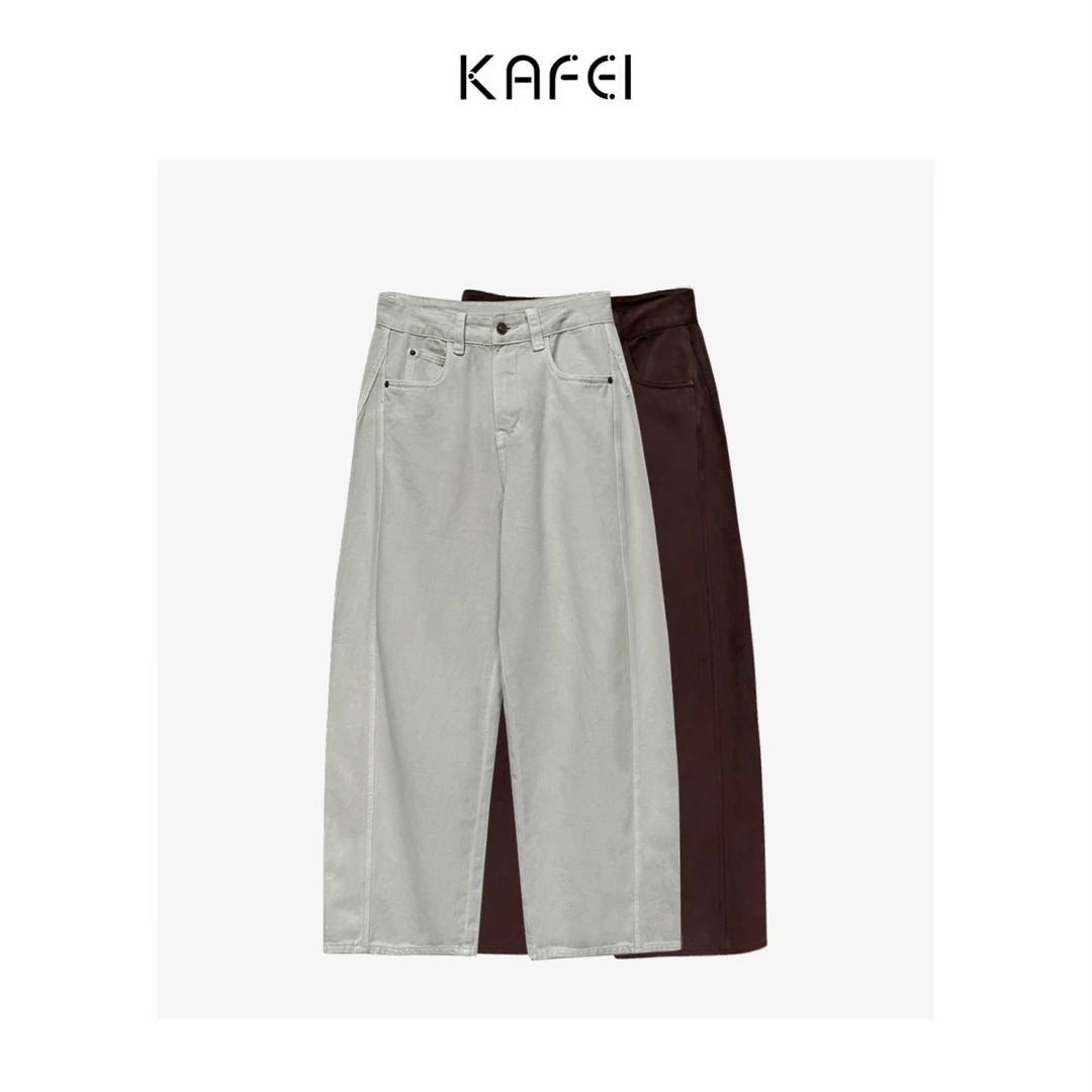 咖妃~ 【墨尔本】加薄绒款 复古简约时尚百搭个性显瘦香蕉裤牛仔裤