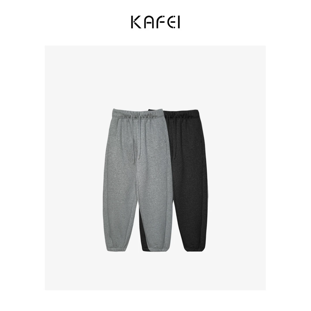 咖妃~ 【慵懒至上】加绒加厚 休闲卫裤百搭净色束脚裤长裤松紧腰