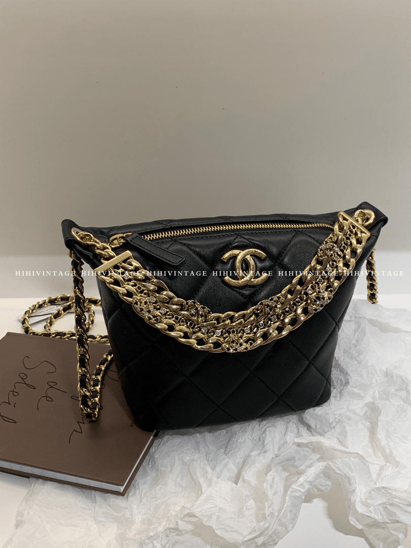 99新  HIHI/Chanel 24C 水钻手柄Hobo包 芯片款/8916905
