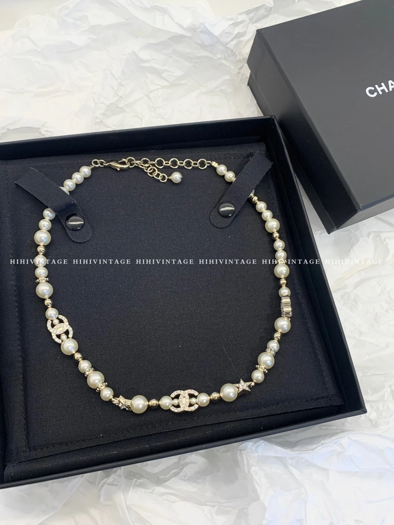 99新 Chanel/香奈儿 HIHI/Chanel23A珍珠五角星双C项链/8569703