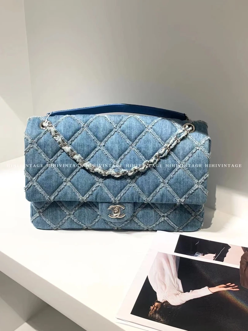 99新 Chanel/香奈儿 HIHI/Chanel 丹宁牛仔jumbo斜挎包4186923