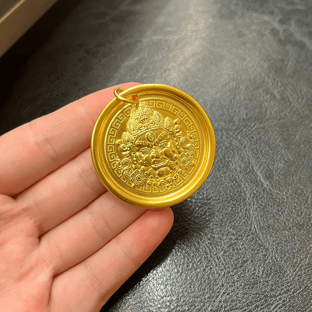 吊坠足银 足银吊坠  金包足银黄财神吊坠