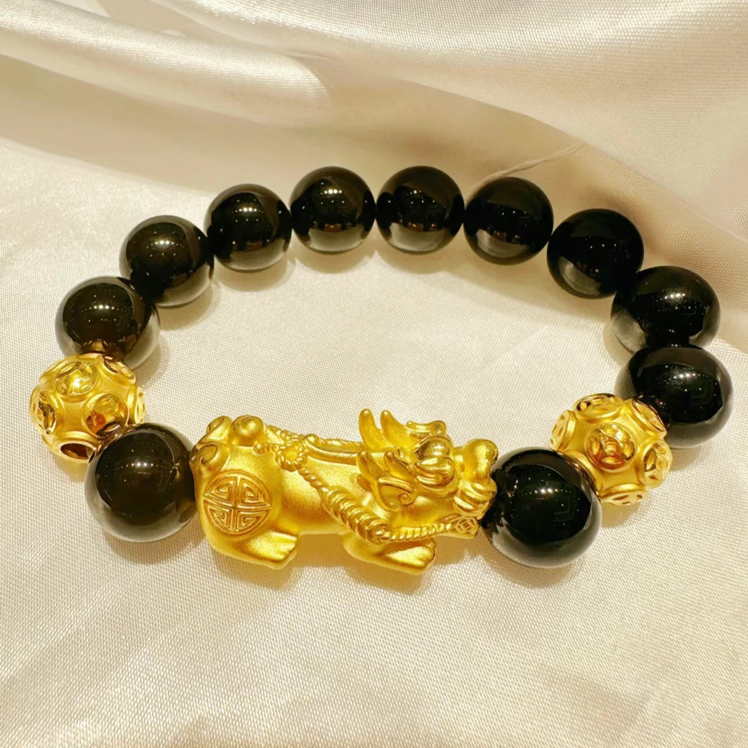 足银手链 足银貔貅   金包足银貔貅手链