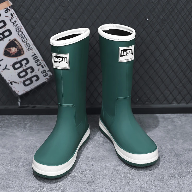 越品逸男鞋春季新款雨天防水钓鱼涉水靴男士防滑夏季户外长筒雨靴