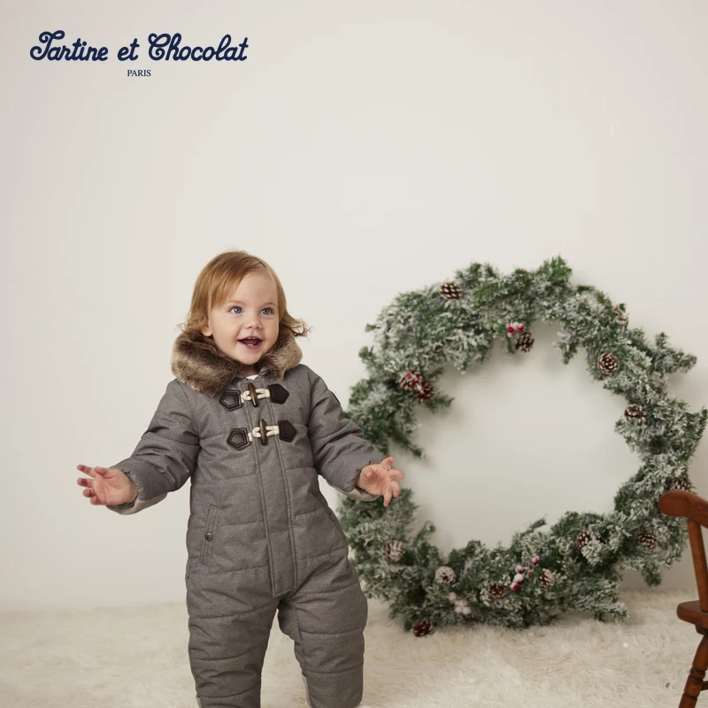 TC法国巧克力童装24秋冬新款牛角扣婴幼儿棉服CISUE4T16K&