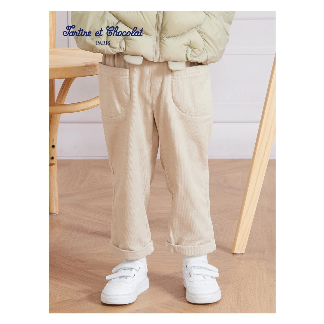 tartineetchocolat法国巧克力男童长裤2023冬灯芯绒裤CITAD4912T