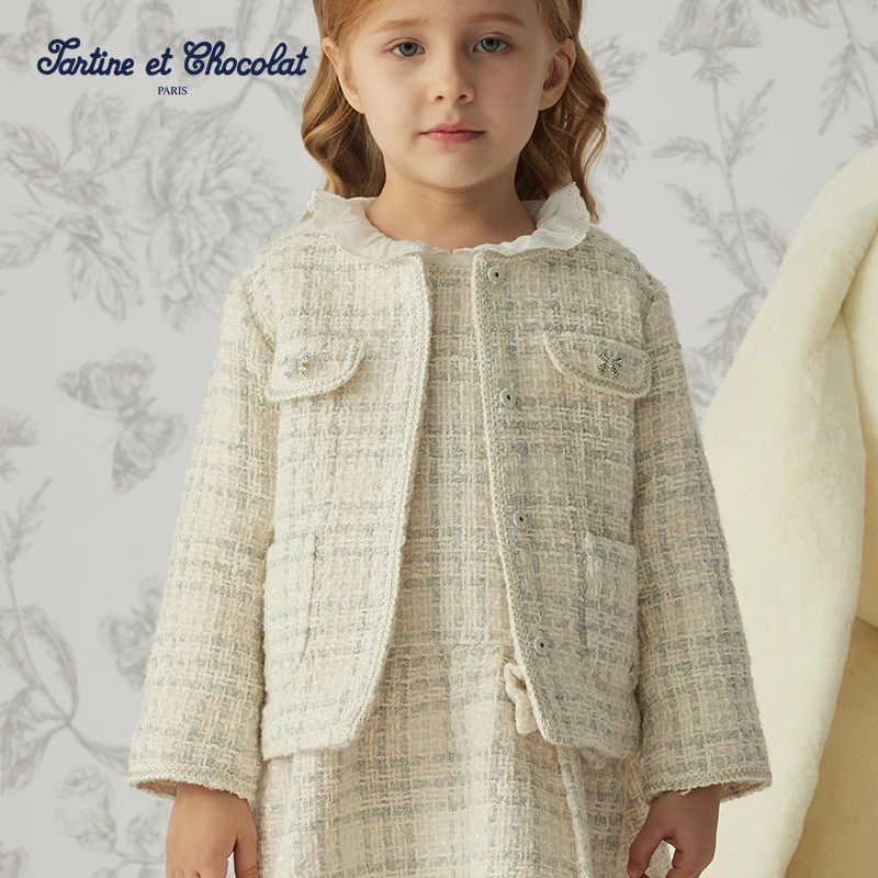 TC法国巧克力童装25春季新品女童小香风上衣外套CICZF1141A