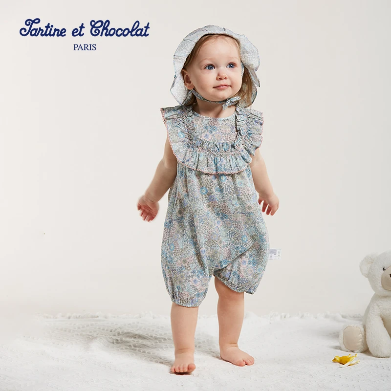 【天丝】tartineetchocolat法国巧克力童装爬服连体衣CISUE2486A