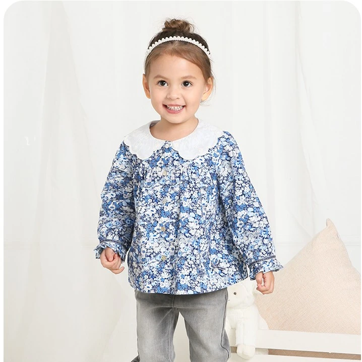 tartineetchocolat法国巧克力童装春秋法式碎花娃娃衫CIBAC4941K