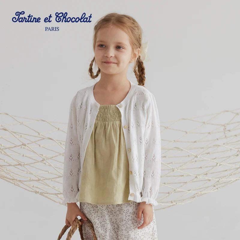 【含桑蚕丝】Tartineetchocolat巧克力24夏季凉感针织衫CICKE2441A