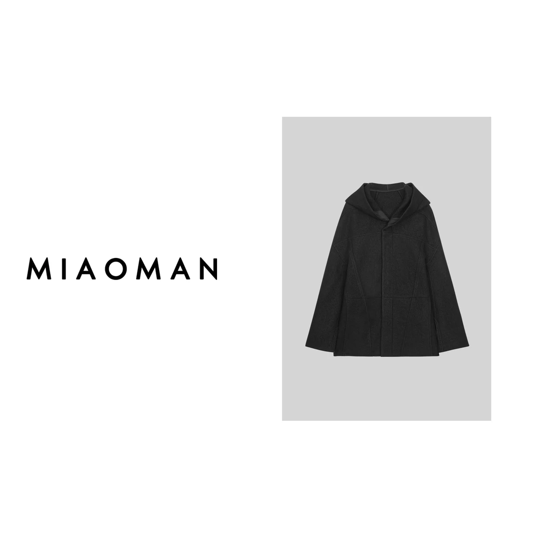 【妙姐精选】深圳高端欧货连帽毛呢长袖外套XS2090