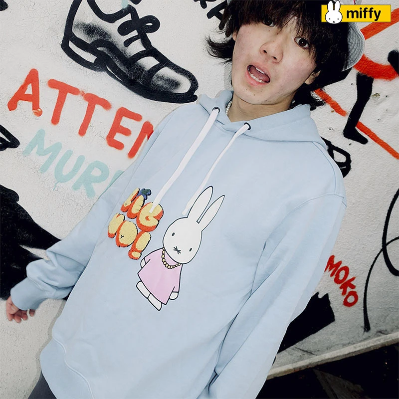 Miffy/米菲 连帽前胸字母兔子图案套头卫衣 3541003211上衣春秋
