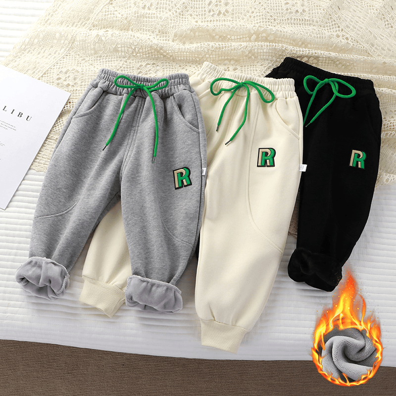 儿童加绒冬季卫裤加厚宝宝绒百搭新款男女童洋气裤子秋冬外穿宽松