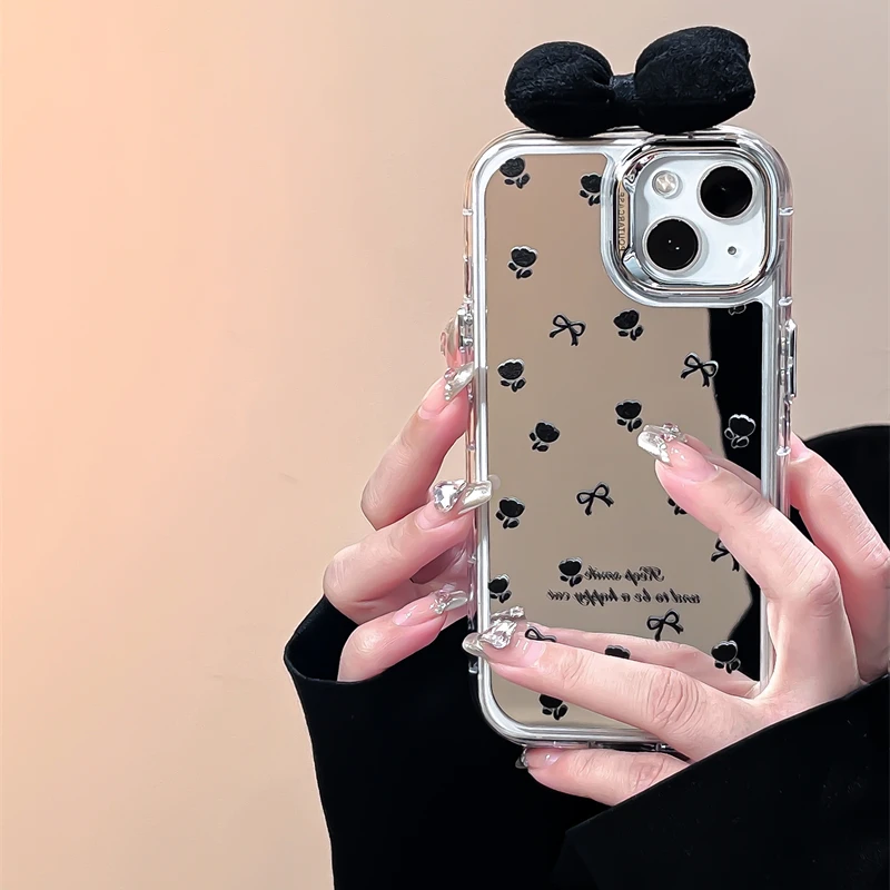 镜面暗黑蝴蝶iPhone15promax手机壳华为荣耀100小米VIVO红米k70软