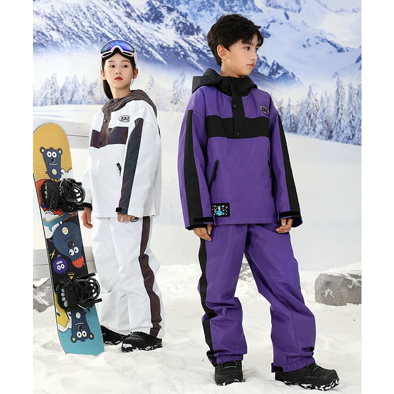 XXXsnow儿童单板滑雪服加棉单板雪裤男童女童防水加厚雪服套装